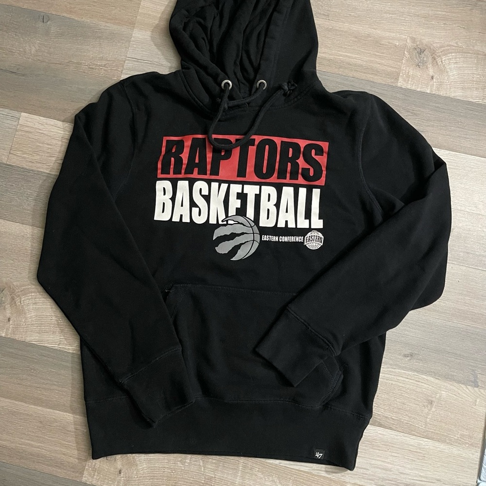 47 Toronto Raptors Black Pullover Hoodie - Men's Basketball Sweatshirt Large